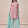 Noor-e-Rosé – Luxury Embellished Katan Silk Ensemble
