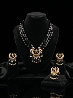 Heritage Black Bead Chand Tara Jewelry Set
