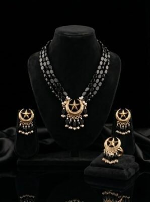 Heritage Black Bead Chand Tara Jewelry Set