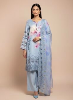 skyblue-Linen Viscose 3-Piece Set
