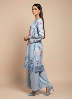Alternative view of Sky Blue Viscose Embroidered Dress