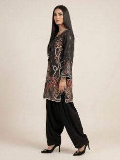 Alternative view of Black Premium Linen Printed Dress
