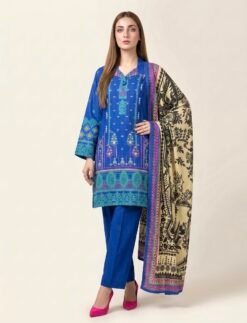 Alternative view of Cobalt Blue Premium Linen Printed Dress