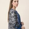 midnight black and ivory- premium-linen