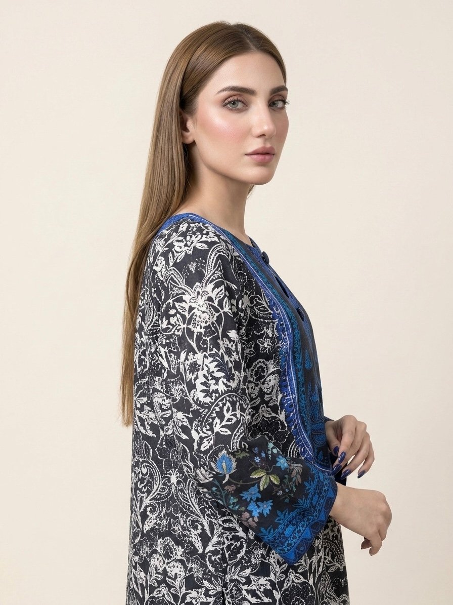 midnight black and ivory- premium-linen