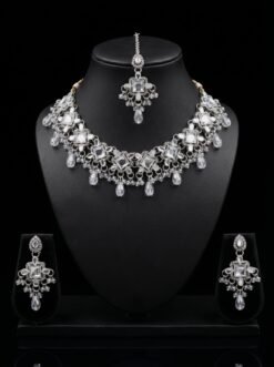 Noor Oxidized Mirror Choker Necklace Set