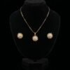Zircon Starburst Pendant Set with Matching Studs