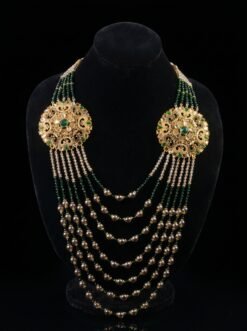 Royal Jadau Panchlada Haar with Emerald Accents