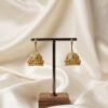 Chic Minimalist Festive Jhumka Earrings with Shimmering Stones