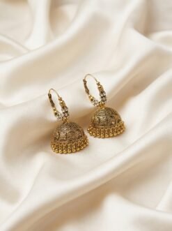 Classic Matte Gold Filigree Jhumkas