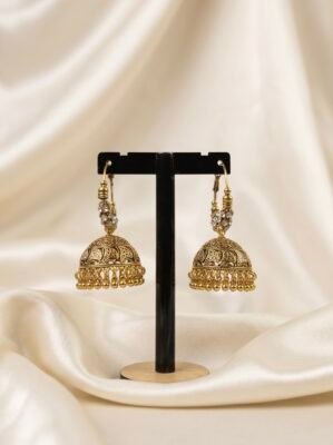 Classic Matte Gold Filigree Jhumkas