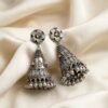 Premium Oxidized Silver Floral Jhumka Earrings