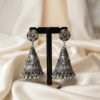 Premium Oxidized Silver Floral Jhumka Earrings