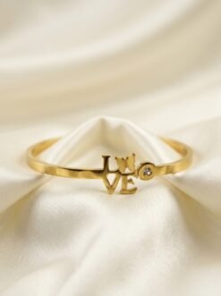 LOVE Kada Bracelet with Butterfly and Zircon Stone