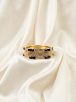 Premium Gold Plated Black Crystal