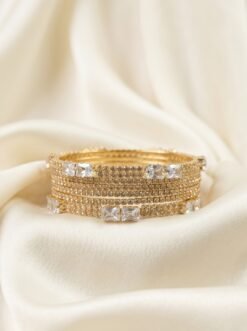 Premium Gold Plated Cubic Zirconia Bridal Churiyan Set
