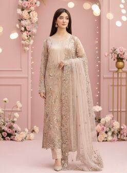 Embellished Net Formal 3-Piece Suit – Embroidered Dress