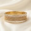 Baguette and Round Cut Zircon Bangle Set