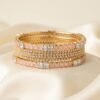 Pastel Pink and Zircon Stone Bangle Set