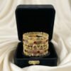 Multi-Color Gold-Plated Mesh Design Bangle Set