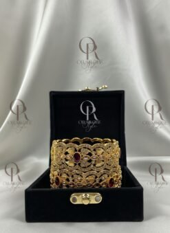 Festive Ruby and Crystal Studded Openable Bangles Set