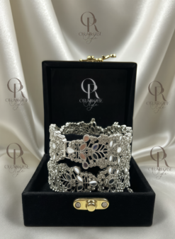 Ethnic Silver-Toned Floral Cutout Bangles Set